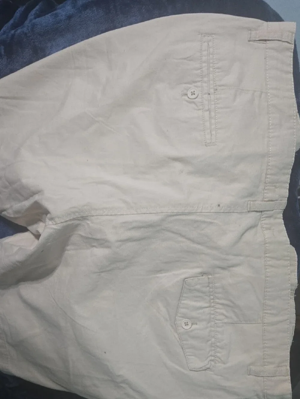 Men's Flat Front Cotton Shorts in Off-White